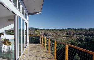 New Beach House, Suffolk Park, Byron Bay with deck overlooking wetlands